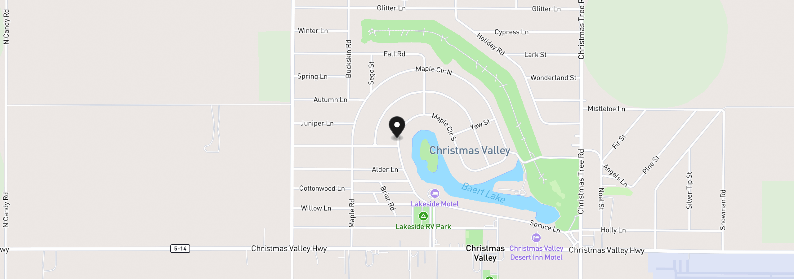Map showing the location of Maple Cir 4200, Christmas Valley, OR 97641