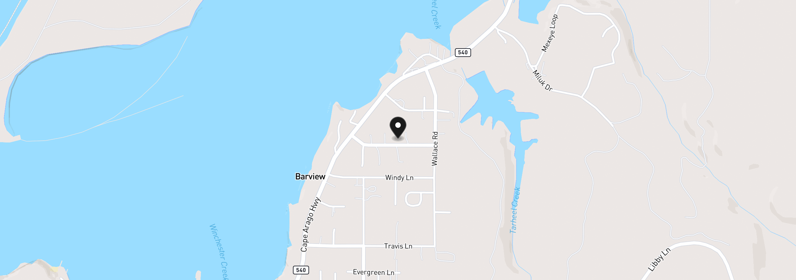 Map showing the location of 90913 Robertson Ln, Coos Bay, OR 97420