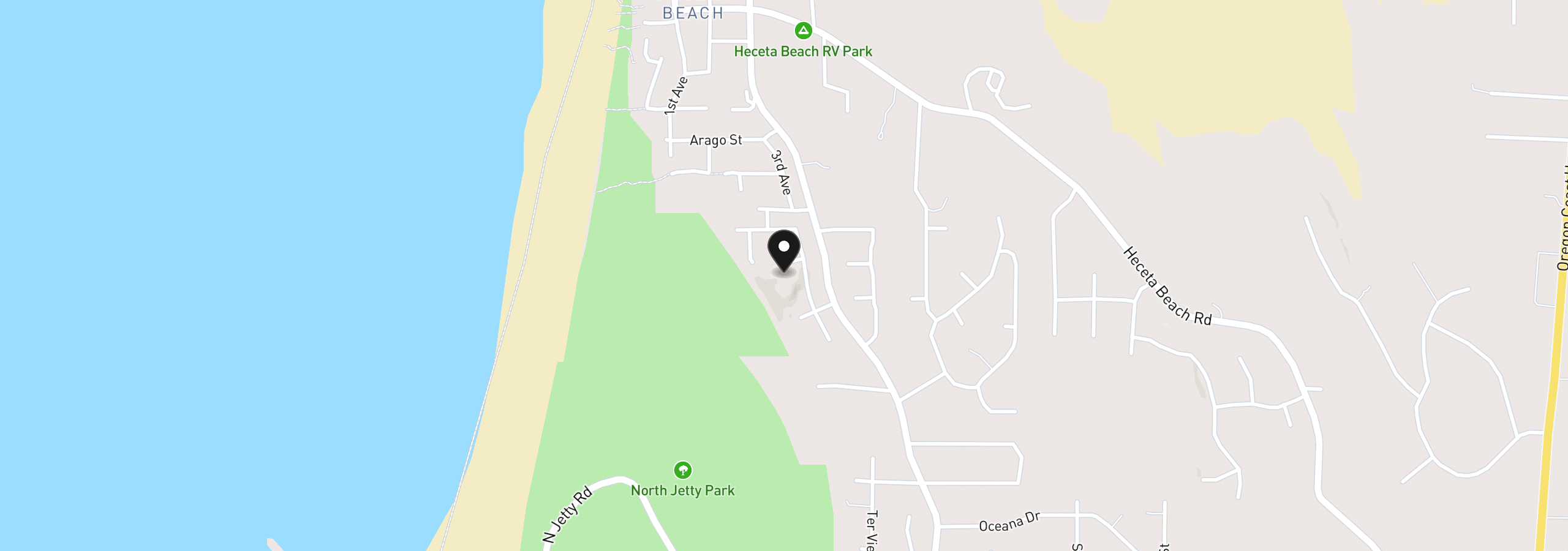 Map showing the location of 21 Twin Tree Ct, Florence, OR 97439