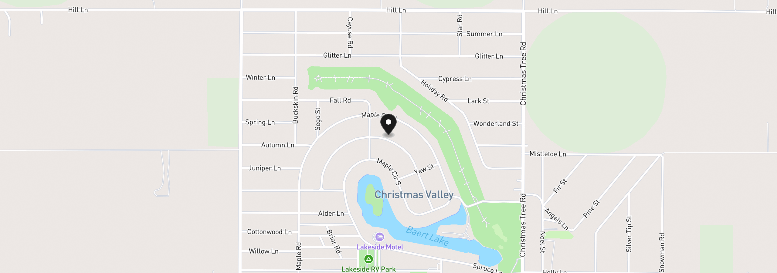 Map showing the location of Elm Ln Tl-5400, Christmas Valley, OR 97641
