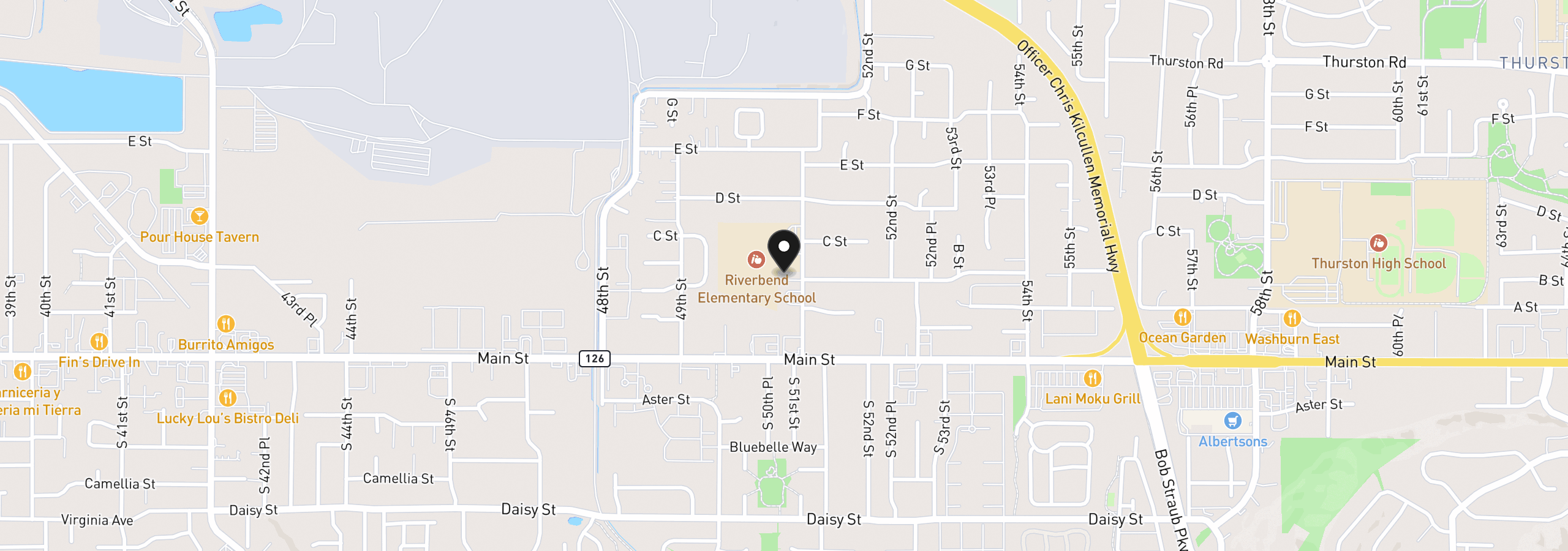 Map showing the location of 298 51st St, Springfield, OR 97478