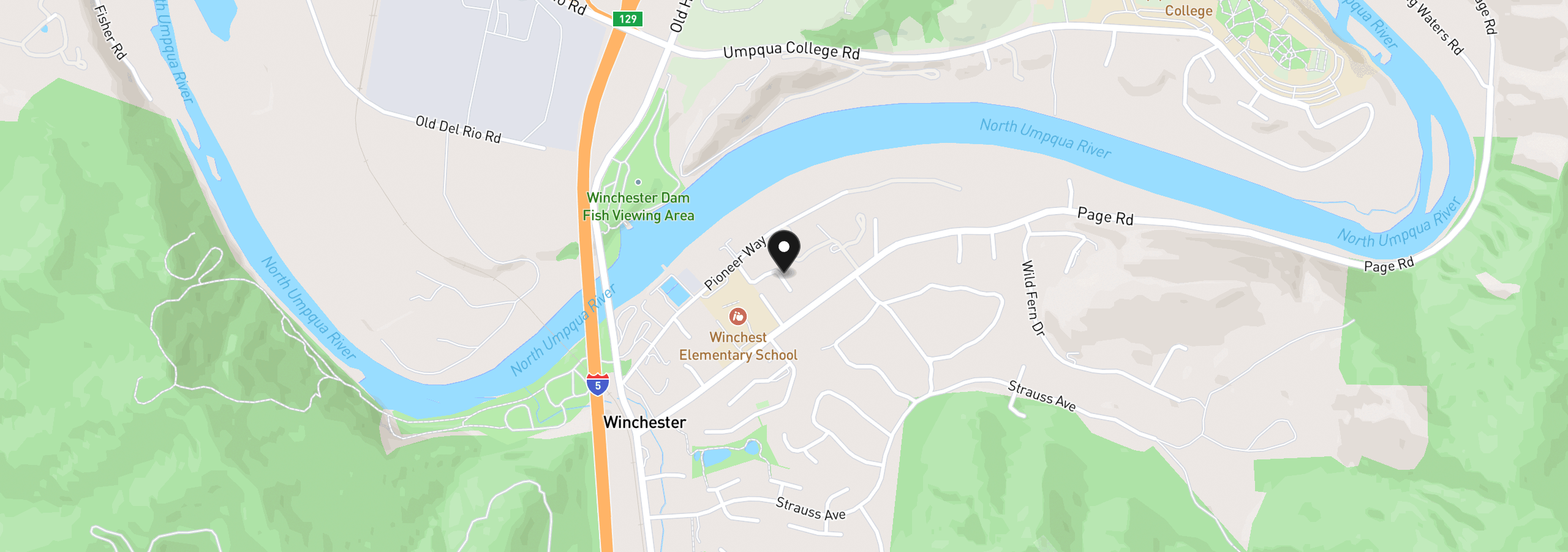 Map showing the location of 0 Pioneer Way, Winchester, OR 97495