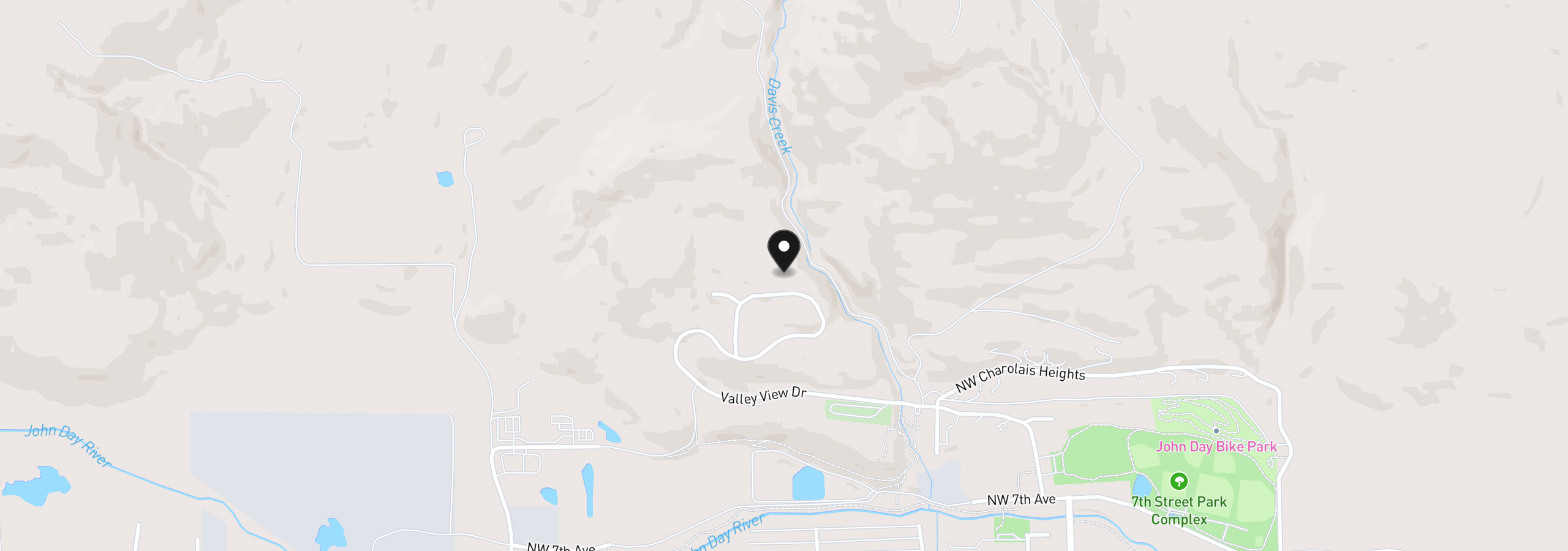 Map showing the location of 227 Valley View Dr, John Day, OR 97845
