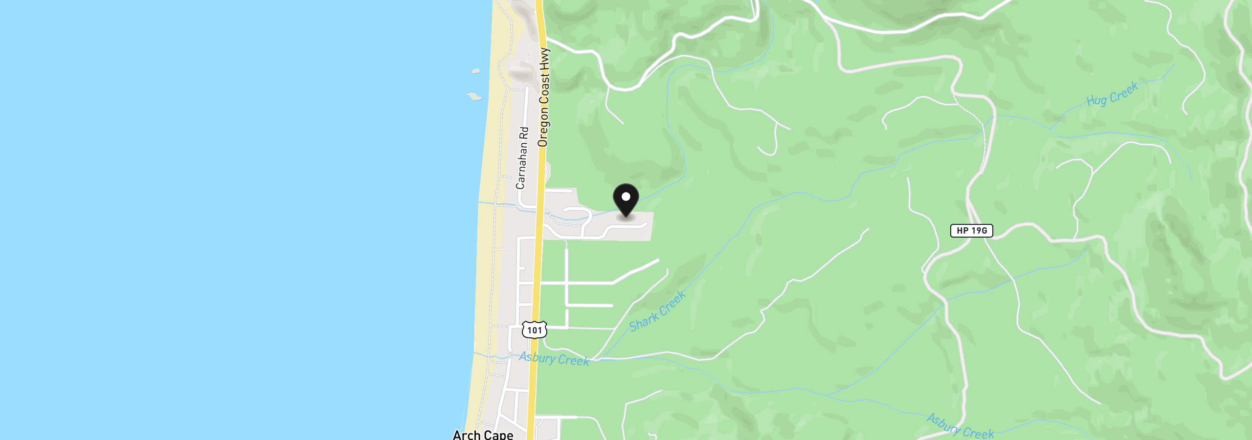 Map showing the location of 32097 Buena Vista Dr, Arch Cape, OR 97102