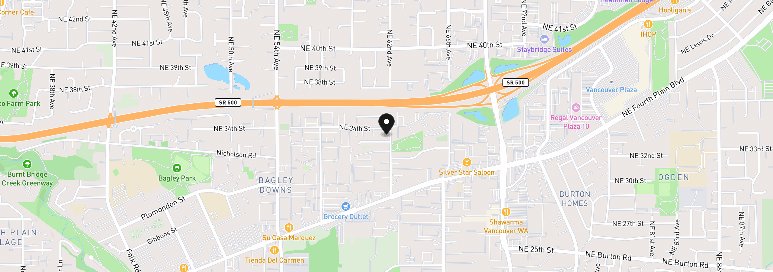 Map showing the location of 6113 NE 34th St, Vancouver, Wa 98661