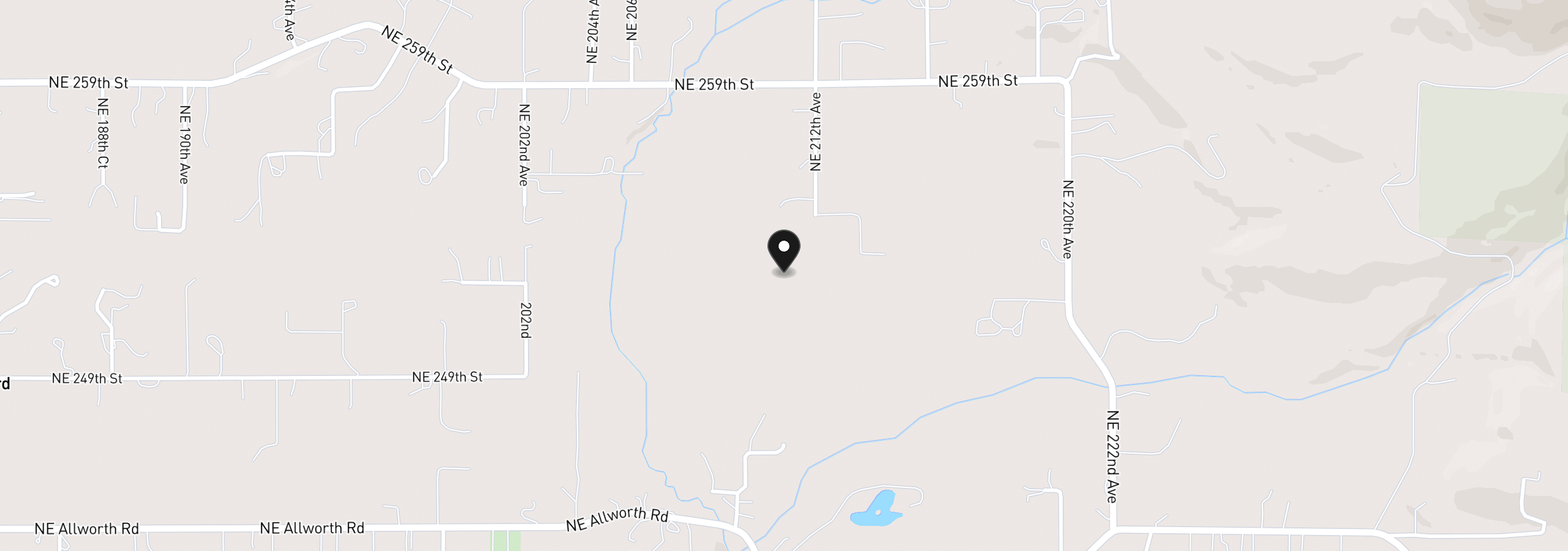 Map showing the location of 212th Ave, Battle Ground, Wa 98604