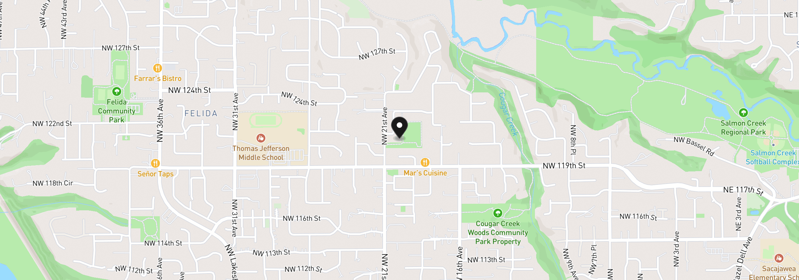 Map showing the location of 2003 NW 121st St, Vancouver, Wa 98685