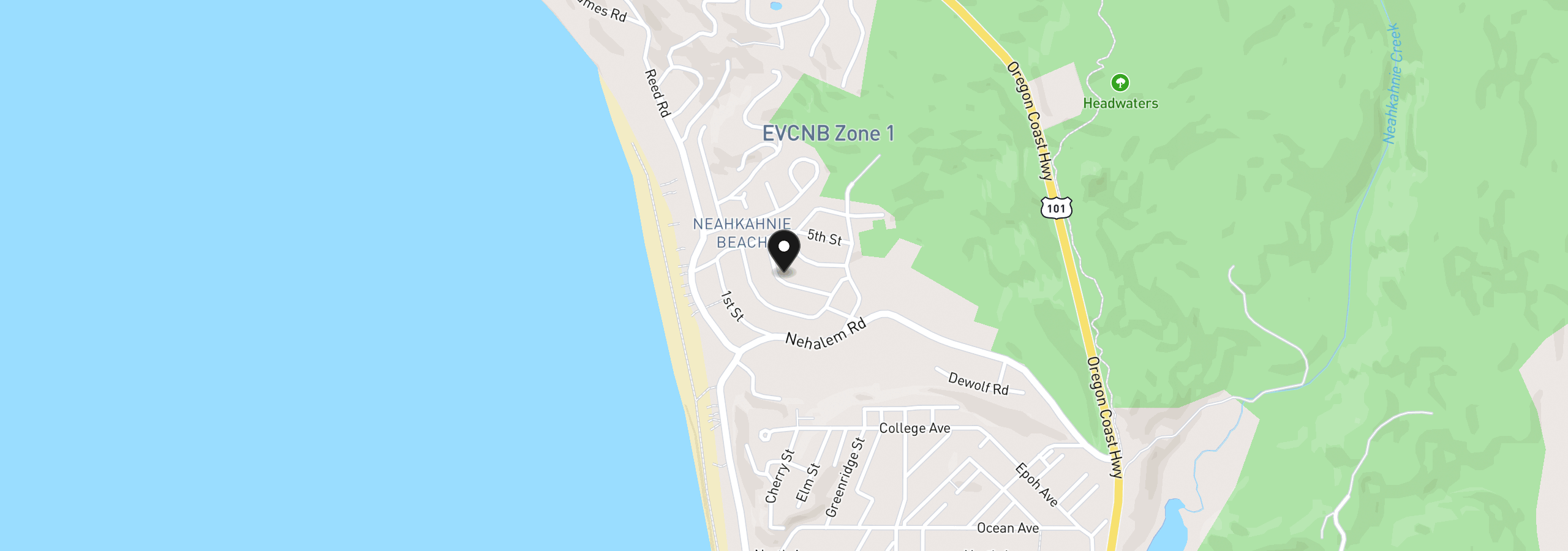 Map showing the location of 37435 3rd St, Manzanita, OR 97130