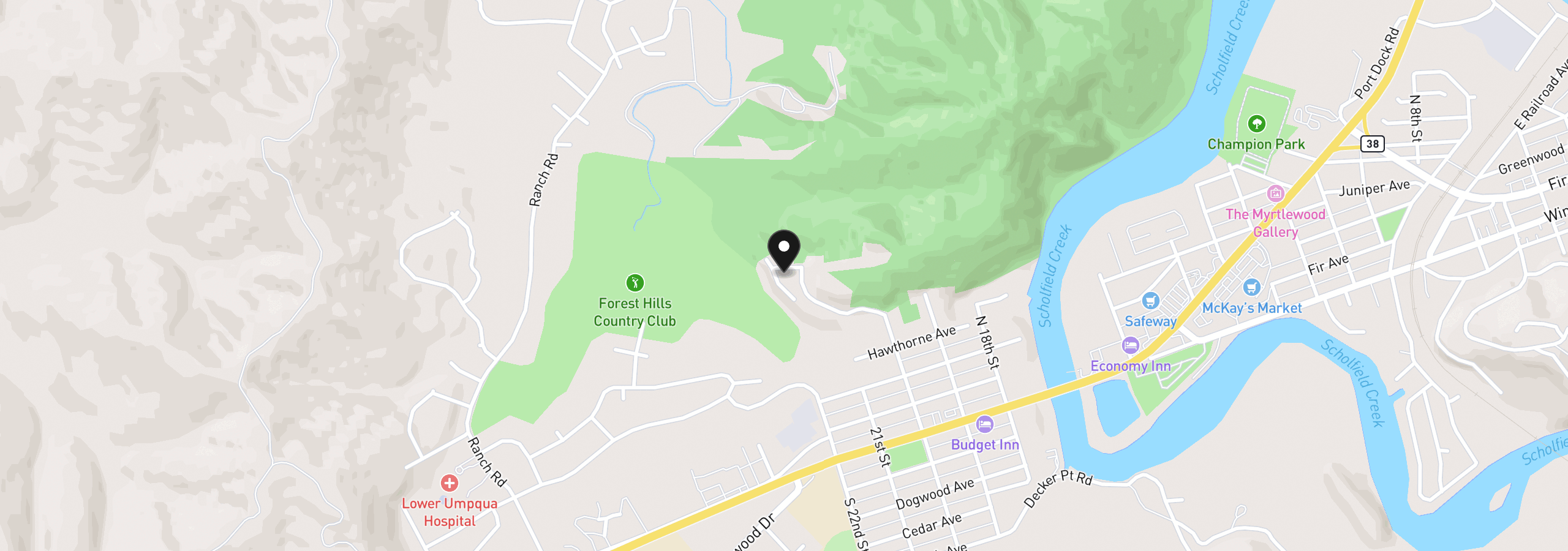 Map showing the location of 856 Masters Ct, Reedsport, OR 97467