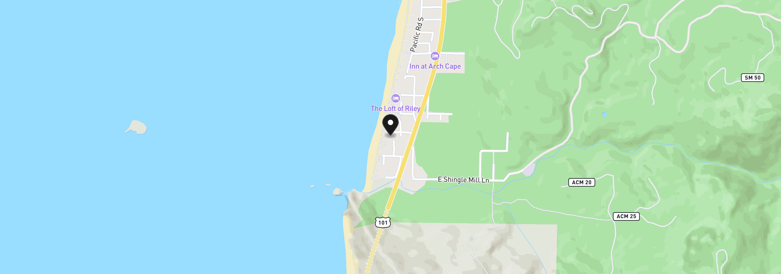 Map showing the location of Tax Lot 2970, Arch Cape, OR 97102