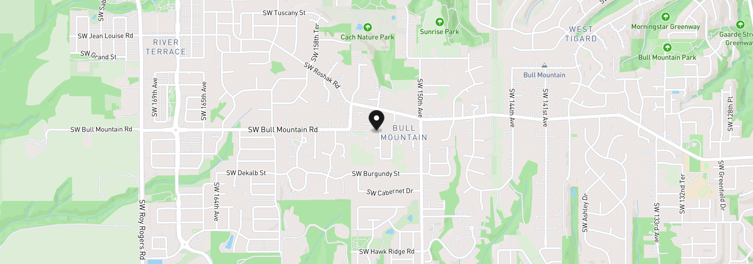 Map showing the location of 14513 SW 153rd Ave, Portland, OR 97224
