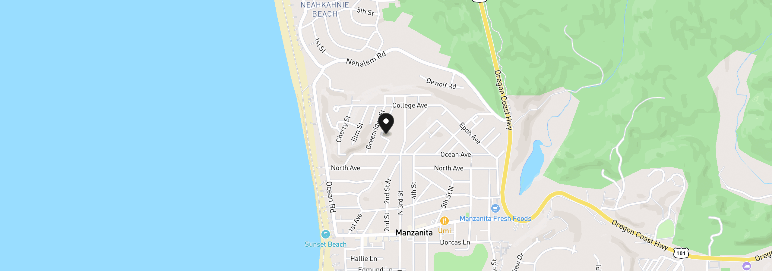 Map showing the location of Hemlock St Tl7700, Manzanita, OR 97130