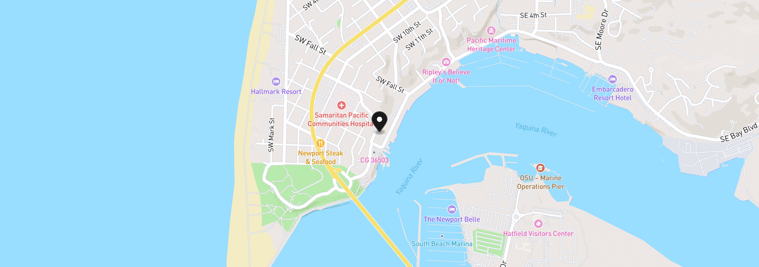 Map showing the location of 819 SW 13th St 2, Newport, OR 97365