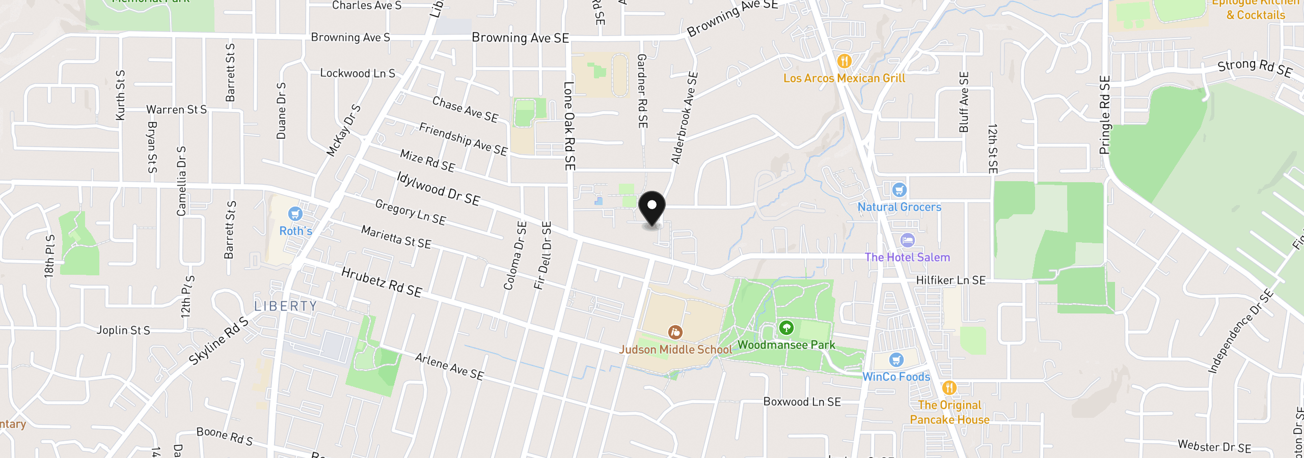 Map showing the location of 4359 Alderbrook Ave, Salem, OR 97302