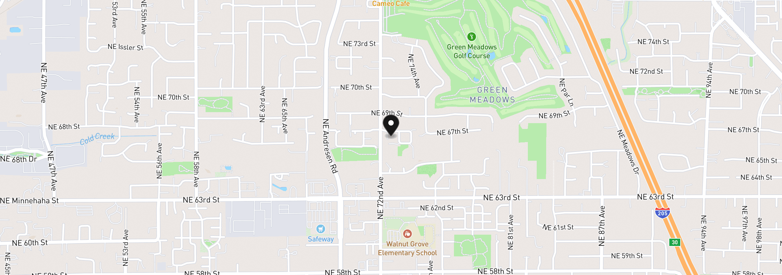 Map showing the location of 6625 NE 72nd Pl, Vancouver, Wa 98662