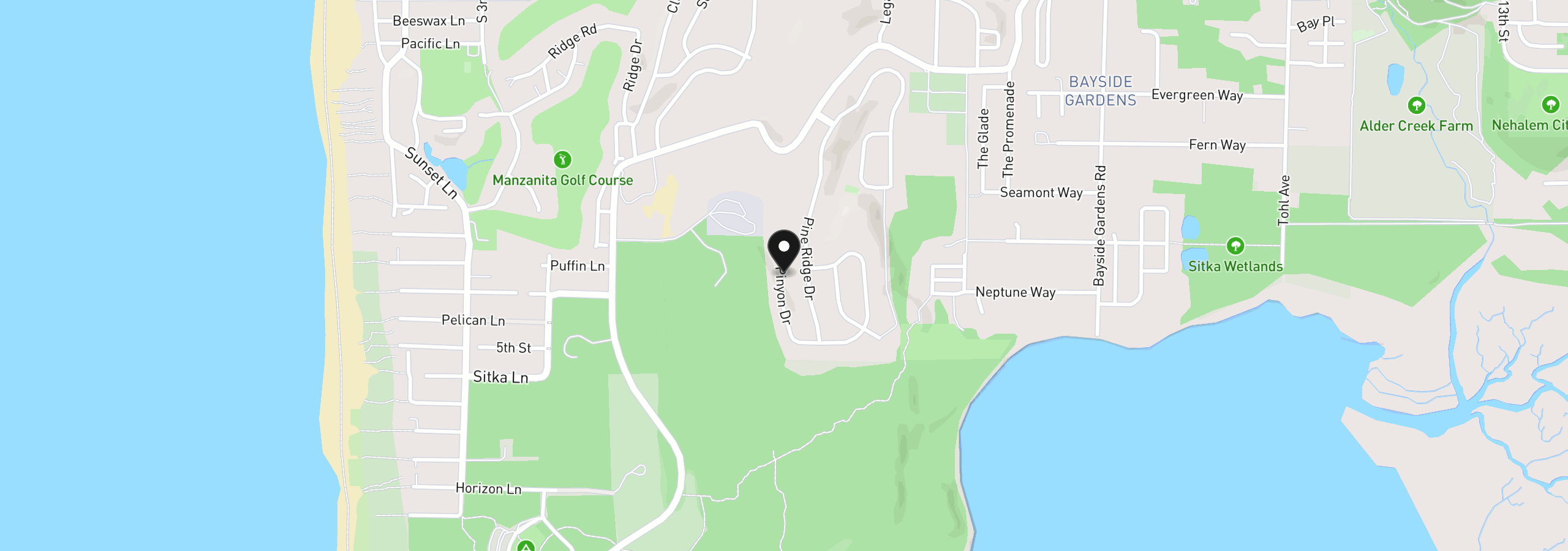 Map showing the location of 34620 Pinyon Dr 75, Manzanita, OR 97130
