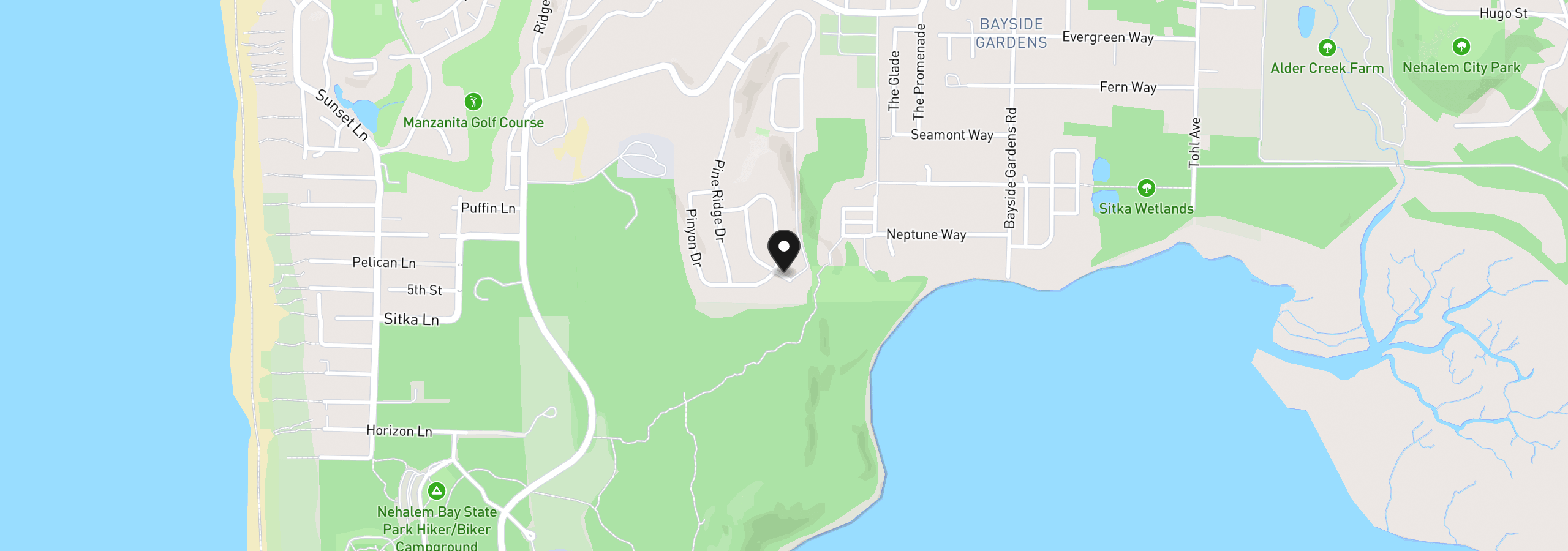 Map showing the location of Lot 124 Shorepine Ct, Manzanita, OR 97130