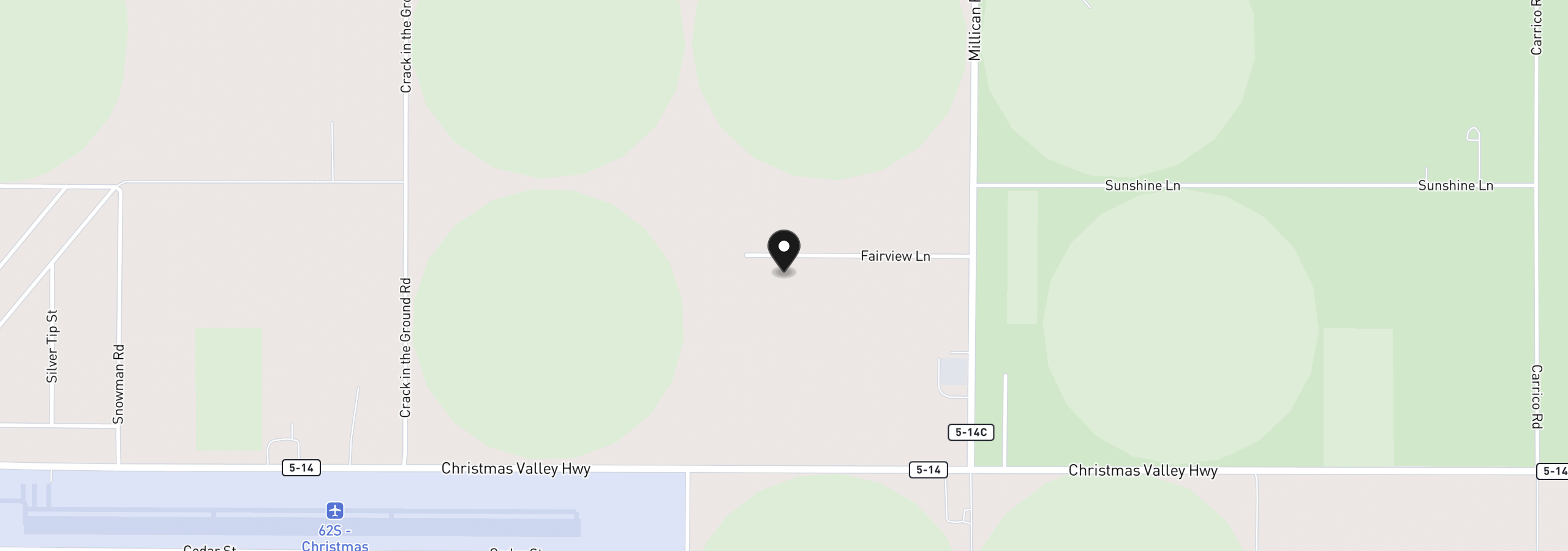 Map showing the location of 88160 Fairview Ln, Christmas Valley, OR 97641