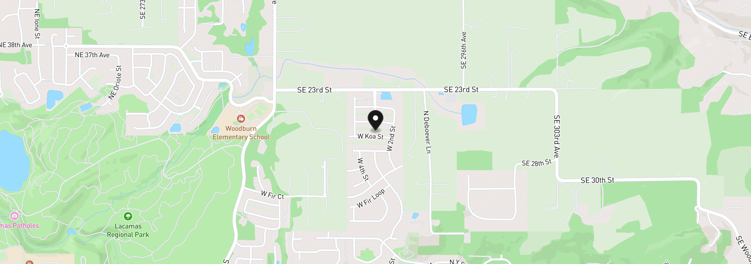 Map showing the location of 331 W Koa St, Washougal, Wa 98671