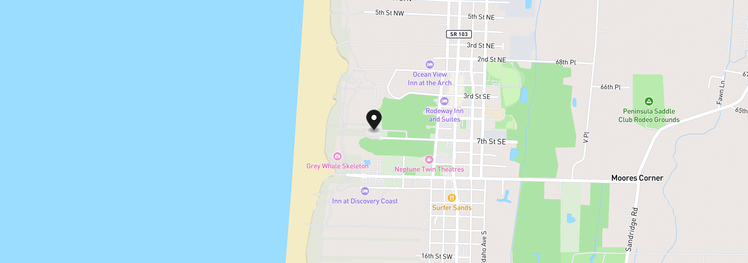 Map showing the location of 316 7th St, Long Beach, Wa 98631