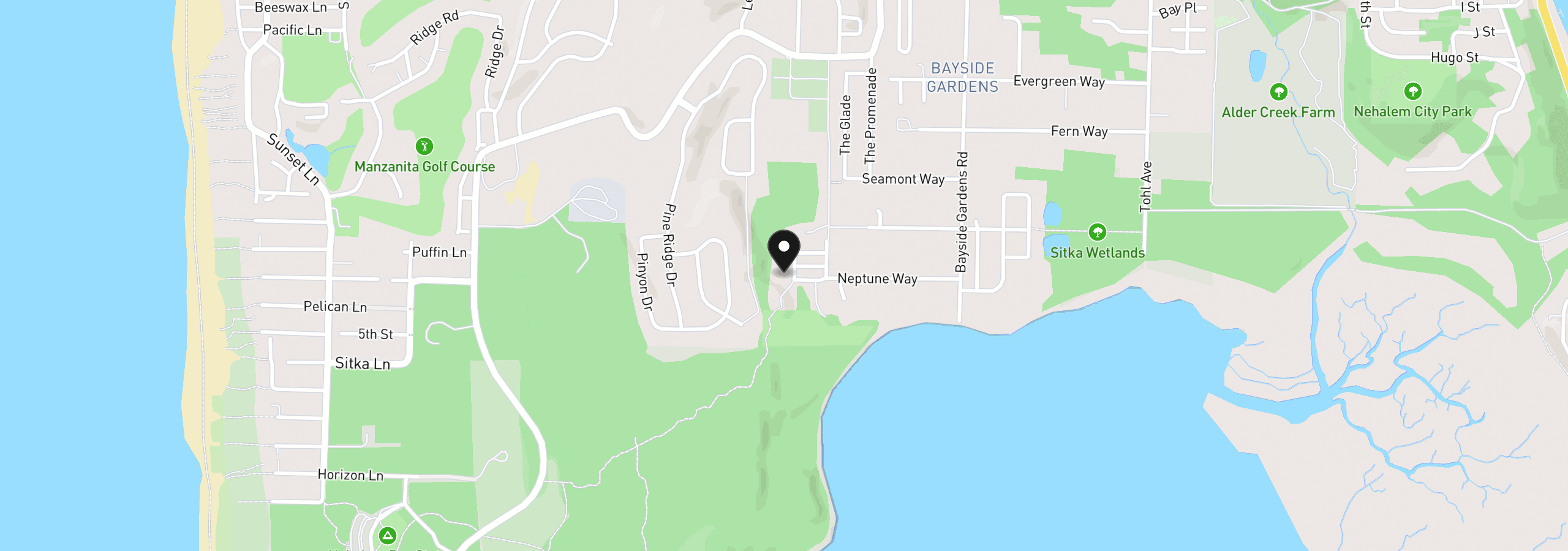 Map showing the location of Manzanita Meadows Lot 2, Manzanita, OR 97130