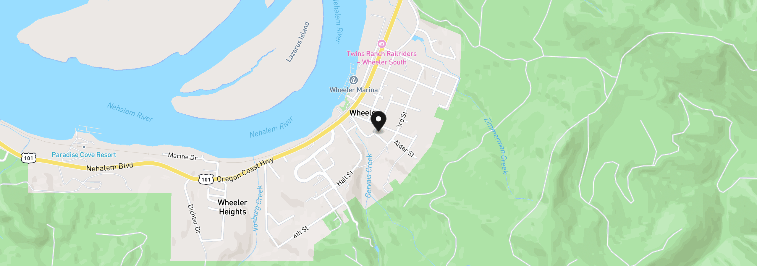Map showing the location of 219 Fir St, Wheeler, OR 97147