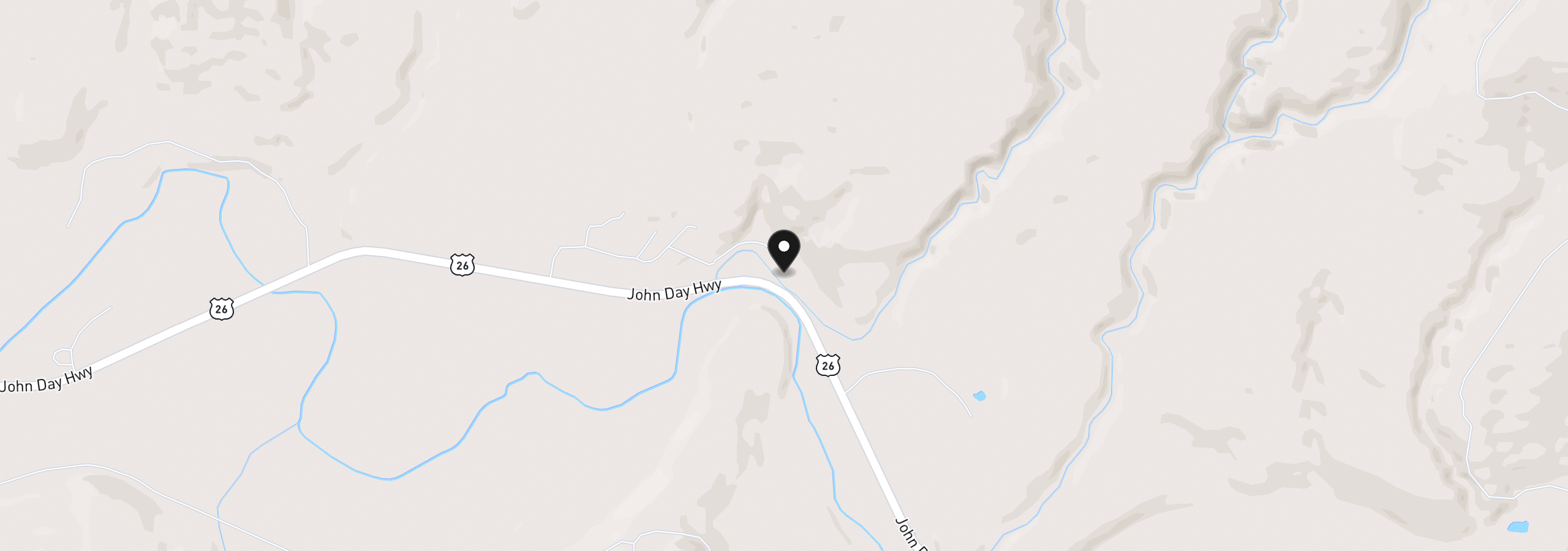 Map showing the location of 315 South Fork Rd, Dayville, OR 97825