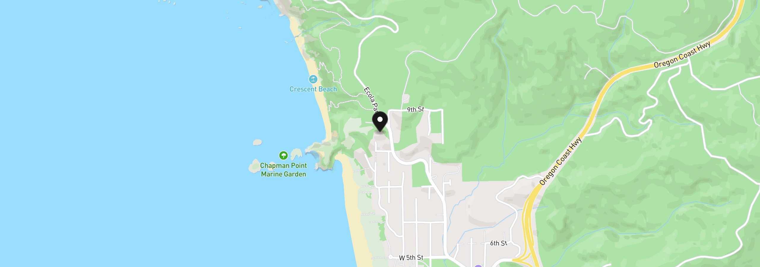 Map showing the location of 870 Ecola Park Rd, Cannon Beach, OR 97110