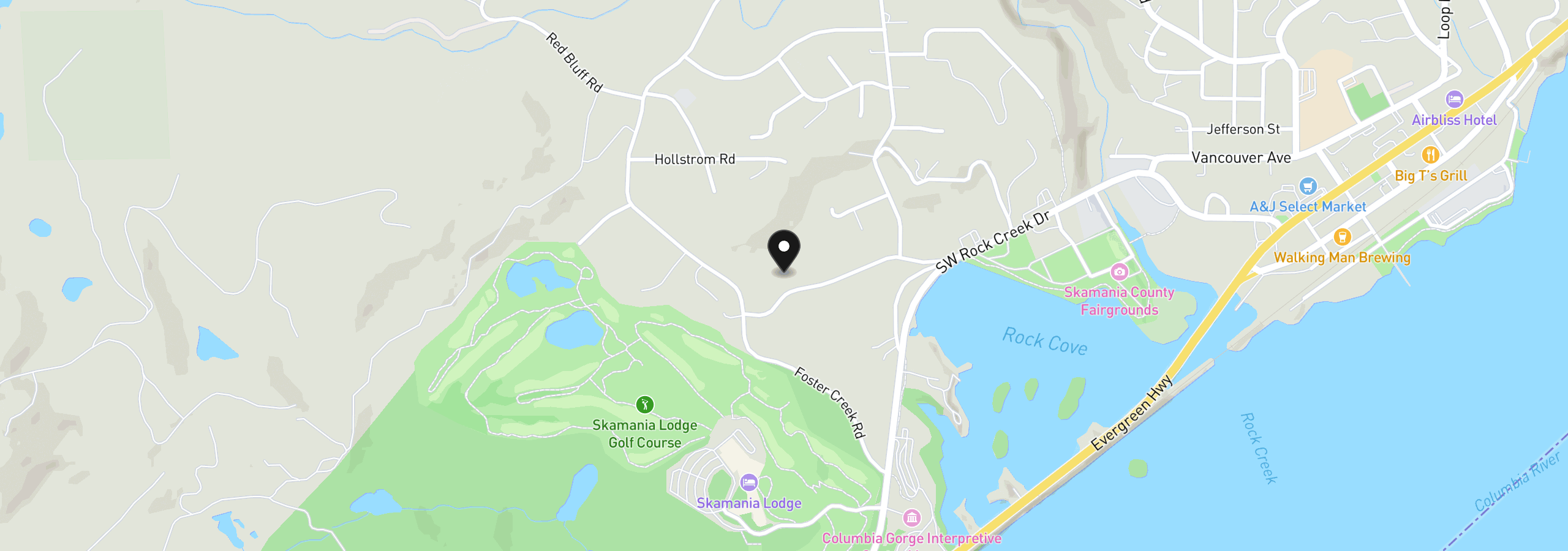 Map showing the location of 1225 SW Ryan Allen Rd, Stevenson, Wa 98648