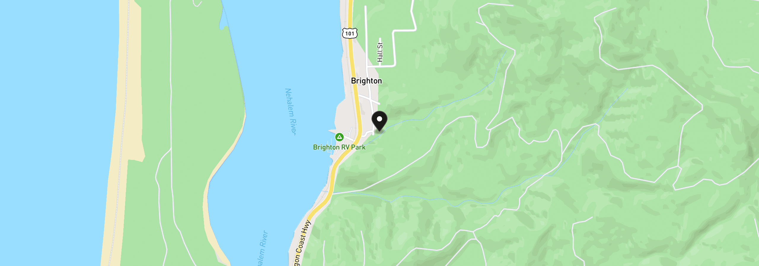 Map showing the location of 29285 S Bayview Blvd, Rockaway Beach, OR 97136