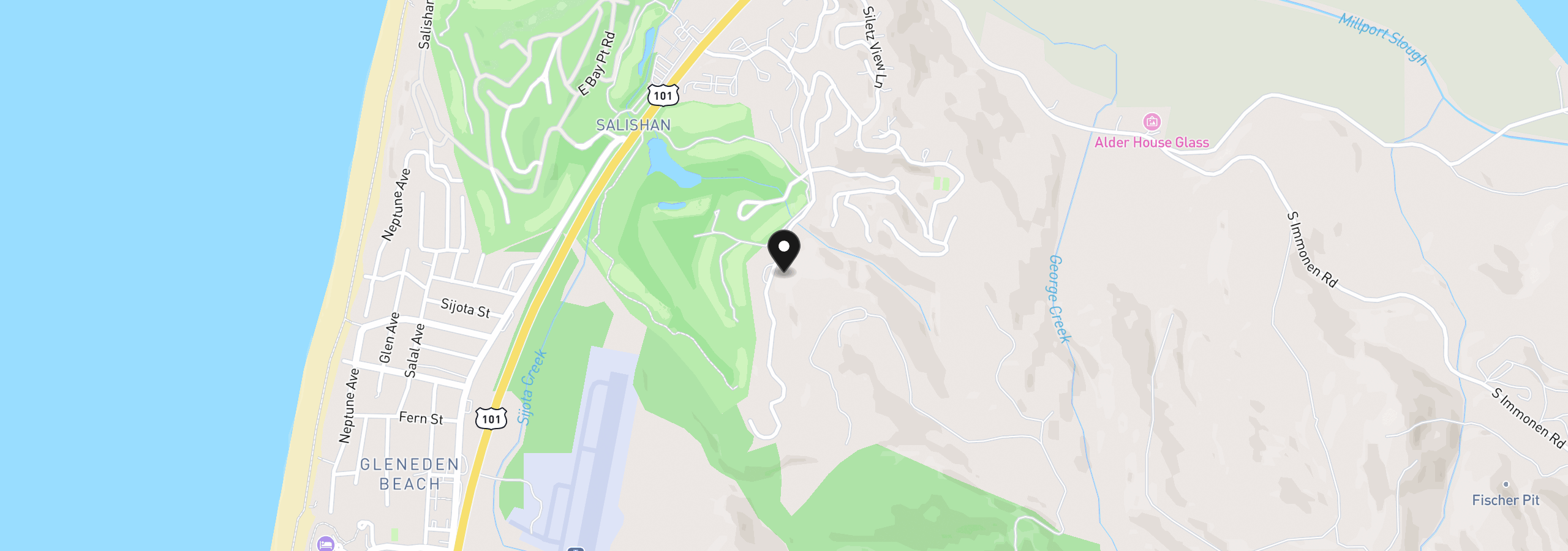 Map showing the location of 539 Fairway Dr, Gleneden Beach, OR 97388