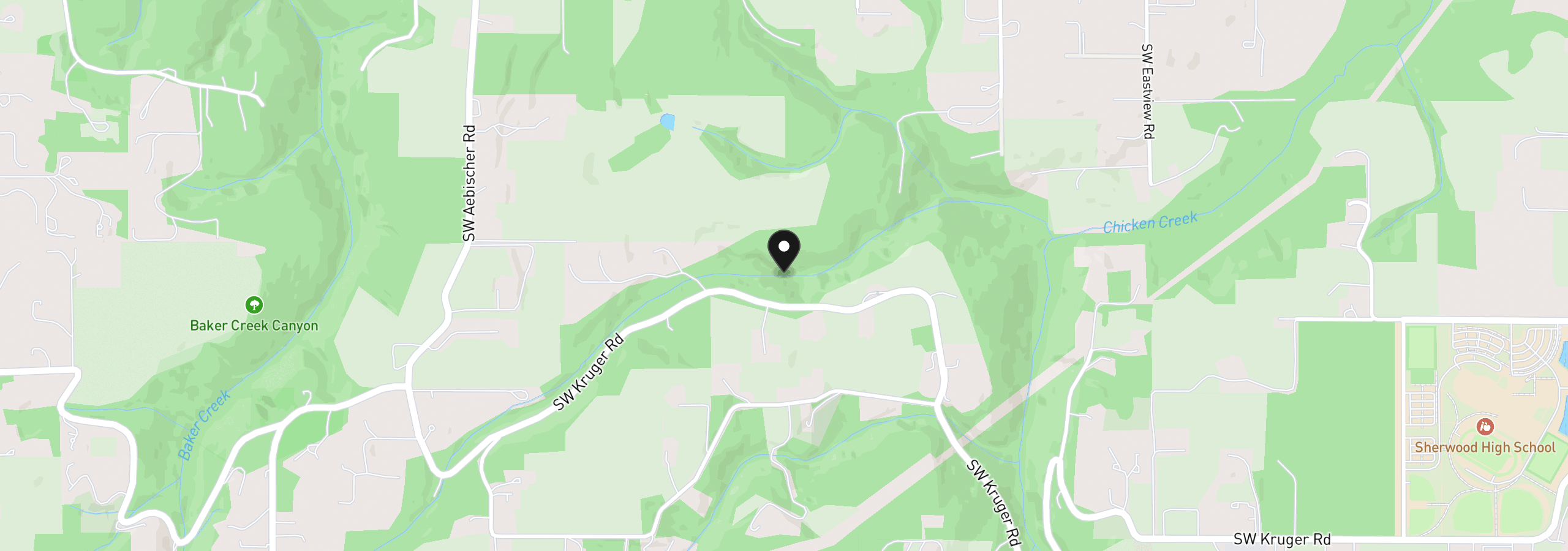 Map showing the location of 21271 SW Kruger Rd, Sherwood, OR 97140