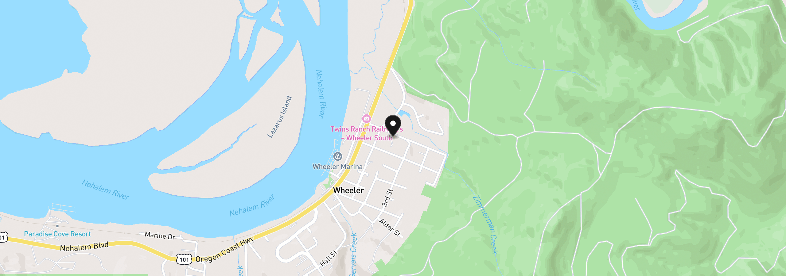 Map showing the location of 228 Hemlock Rd, Wheeler, OR 97147