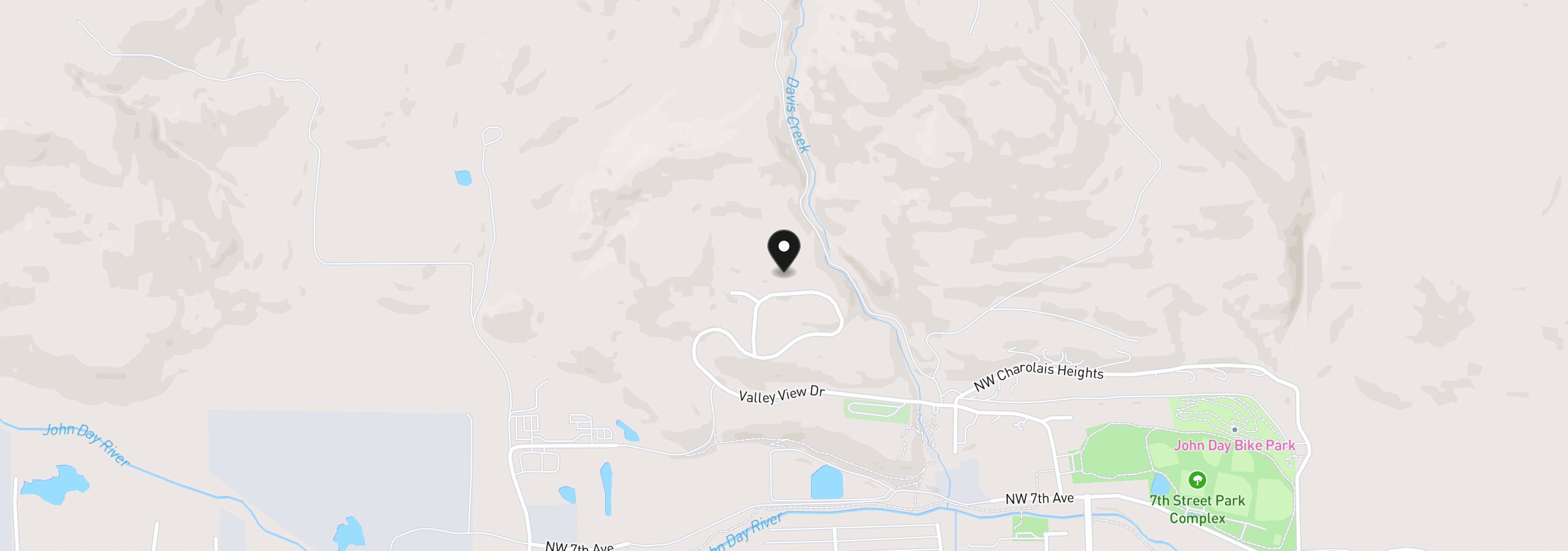 Map showing the location of 229 Valley View Dr, John Day, OR 97845
