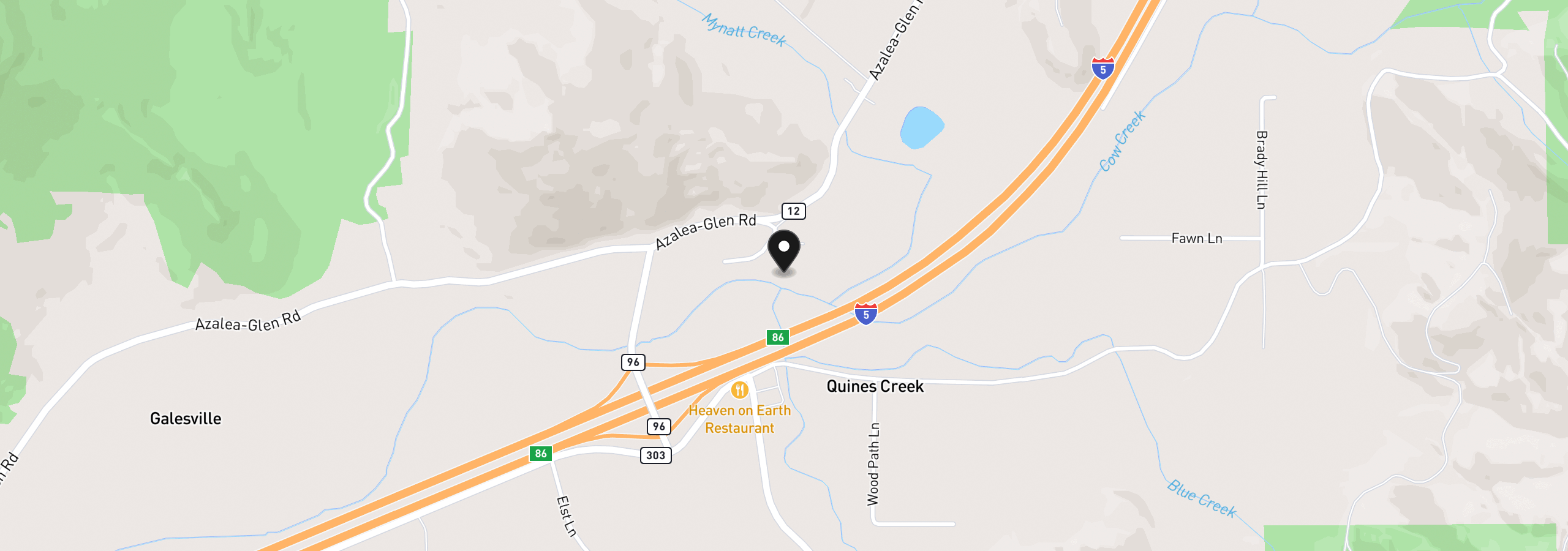 Map showing the location of 188 Pisqually Ln, Azalea, OR 97410
