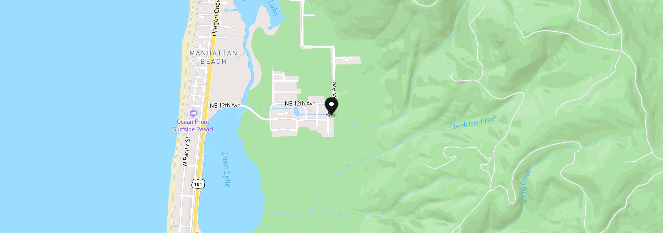 Map showing the location of 1176 Necarney St, Rockaway Beach, OR 97136