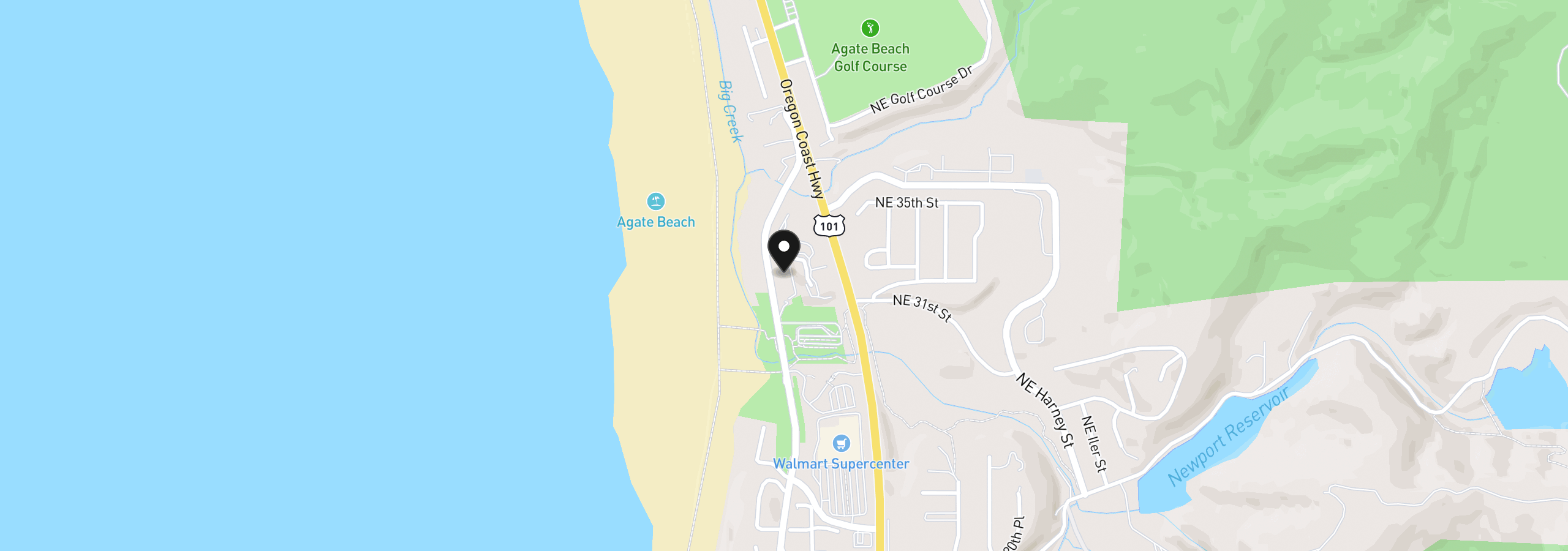 Map showing the location of 3250 NW Oceanview Dr 18, Newport, OR 97365