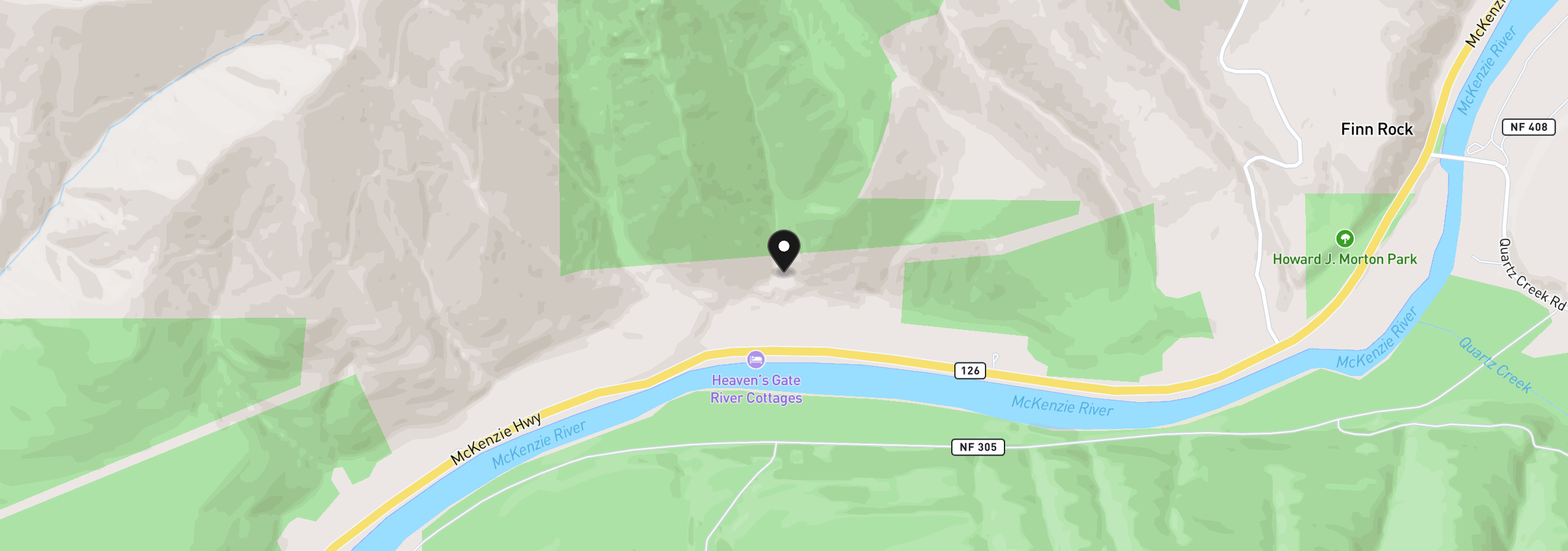 Map showing the location of 49985 McKenzie Hwy, Vida, OR 97488