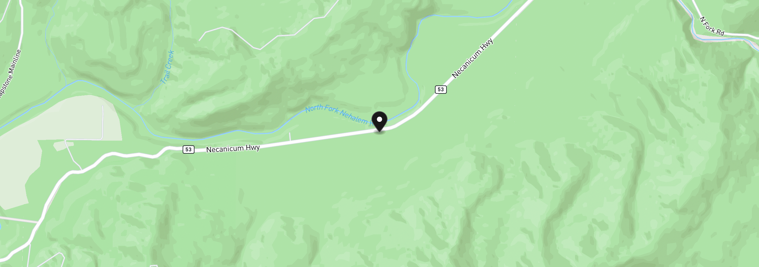 Map showing the location of 78605 Highway 53, Nehalem, OR 97131