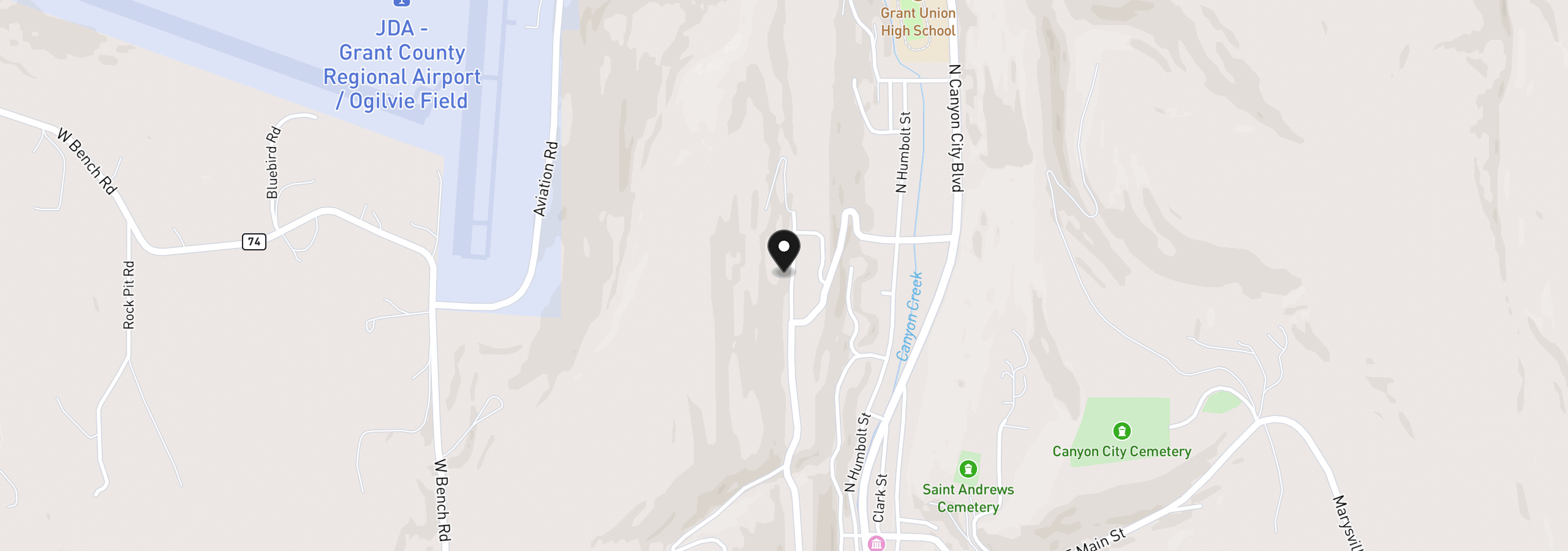 Map showing the location of Elkview, Canyon City, OR 97820