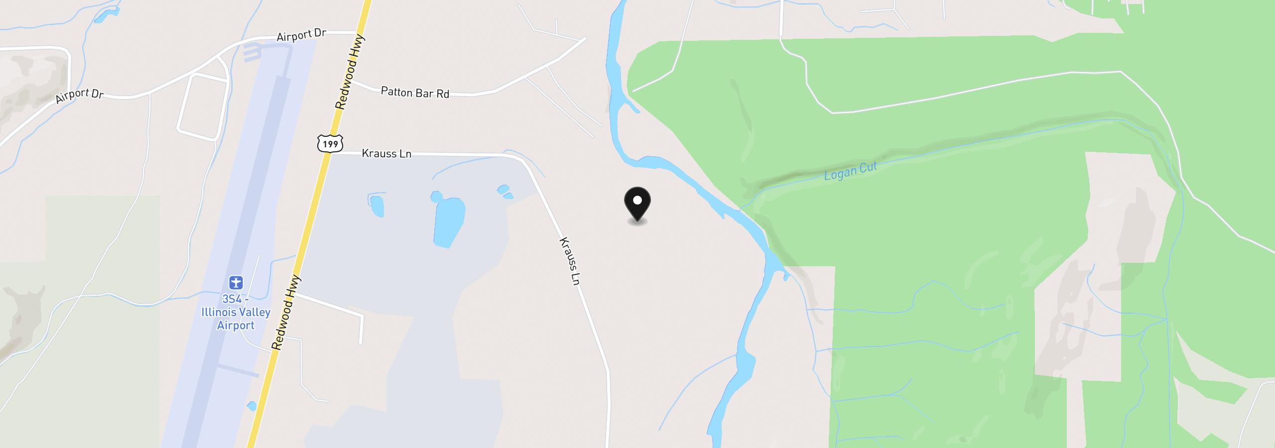 Map showing the location of 168 Krauss Ln, Cave Junction, OR 97523