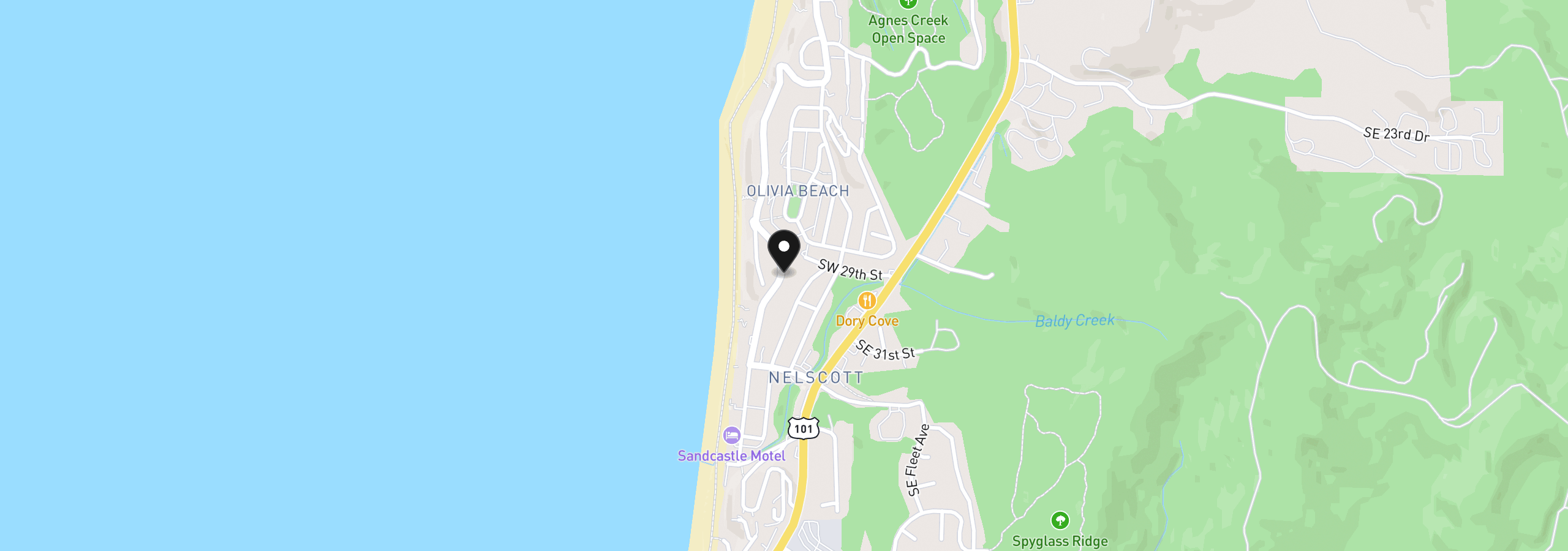 Map showing the location of 2900 SW Anchor Ave Parcel 2, Lincoln City, OR 97367