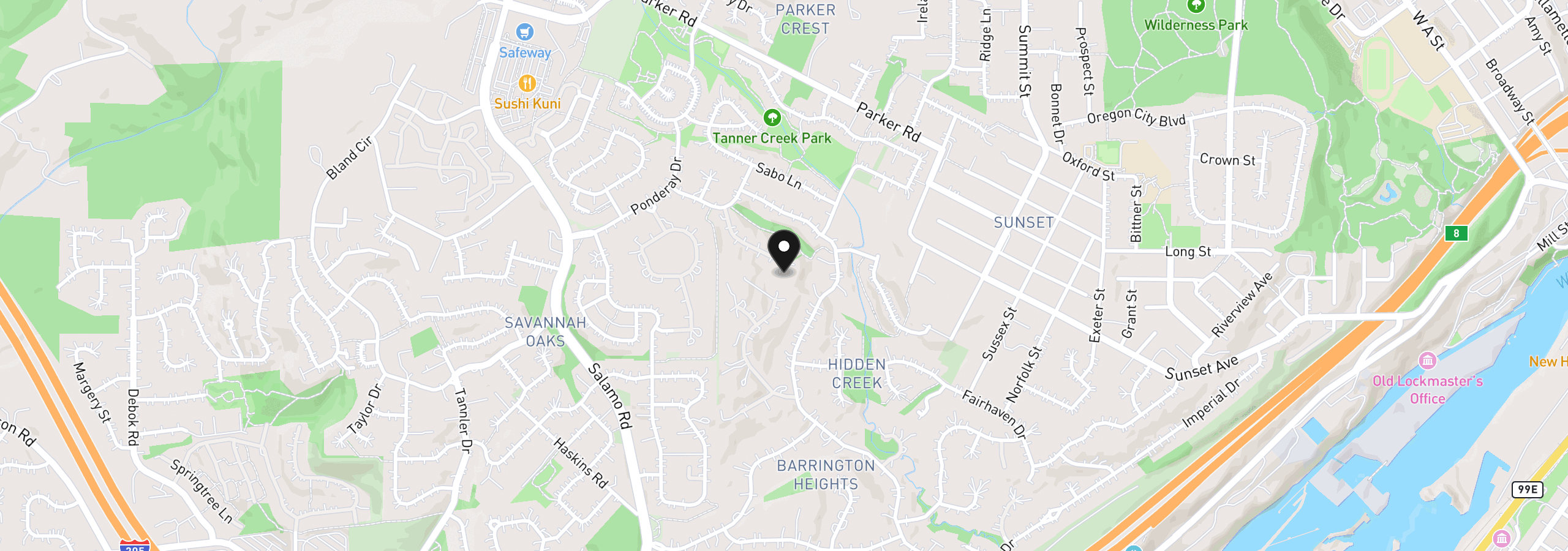 Map showing the location of 3330 Quail Ridge Ct, West Linn, OR 97068