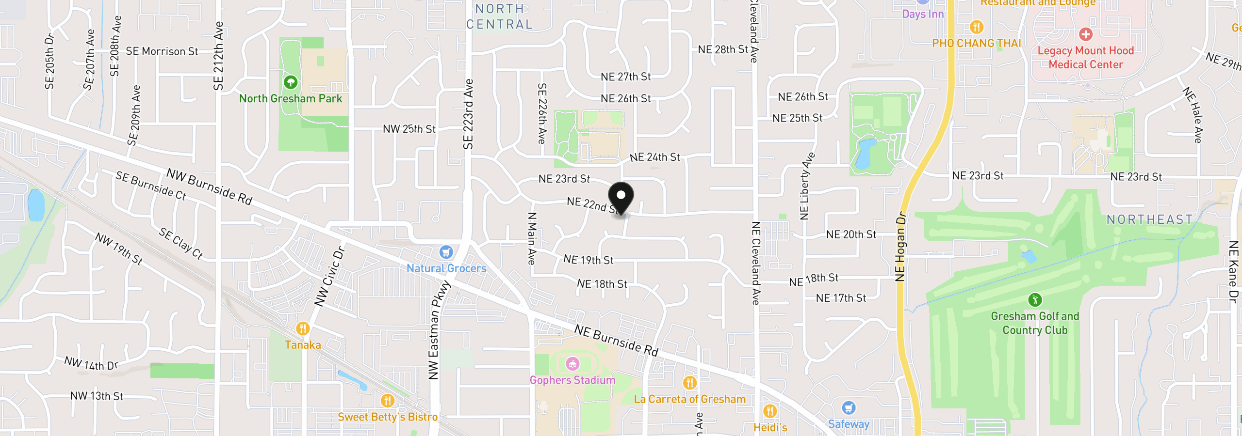 Map showing the location of 450 NE 22nd St, Gresham, OR 97030