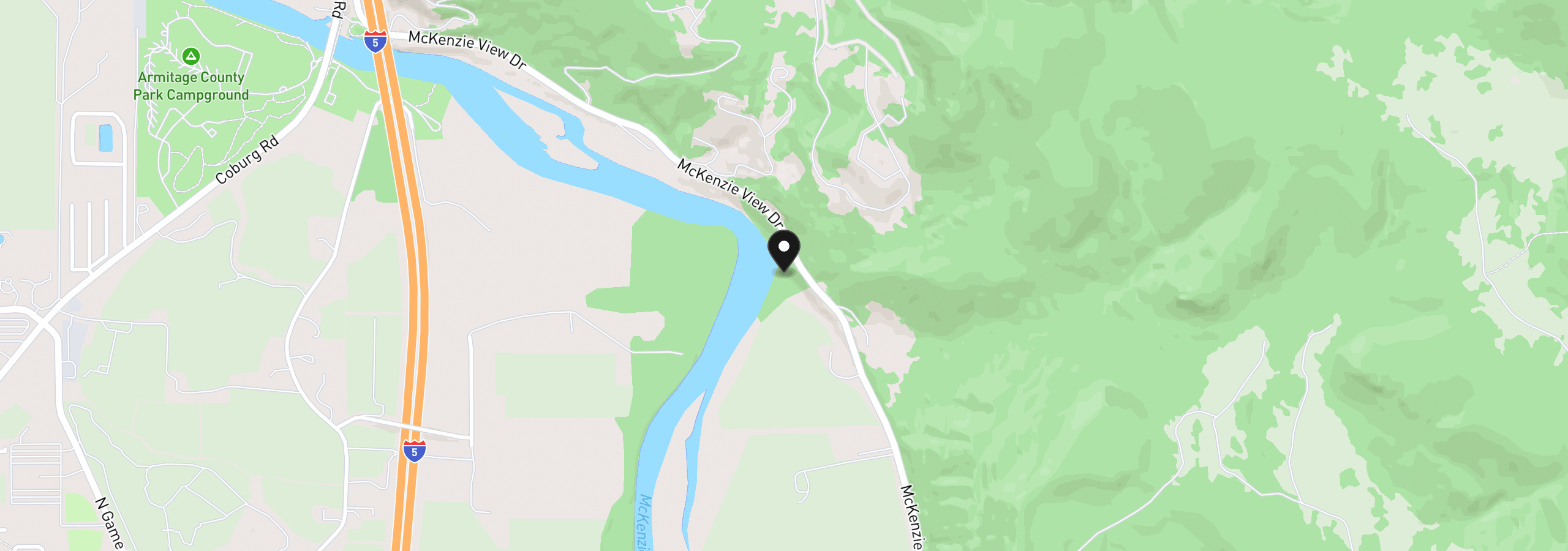 Map showing the location of McKenzie View, Eugene, OR 97408