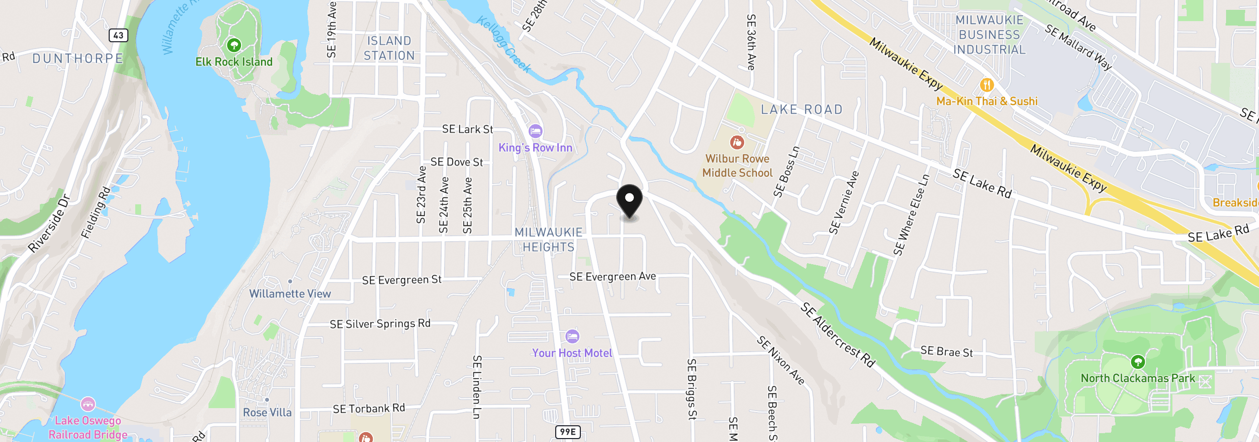 Map showing the location of 12712 SE 31st Ave, Milwaukie, OR 97222