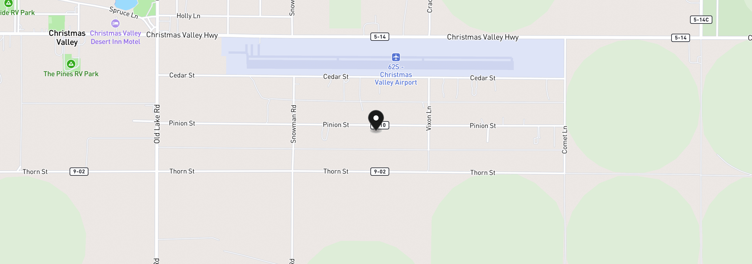 Map showing the location of 87722 Pinion Ln, Christmas Valley, OR 97641