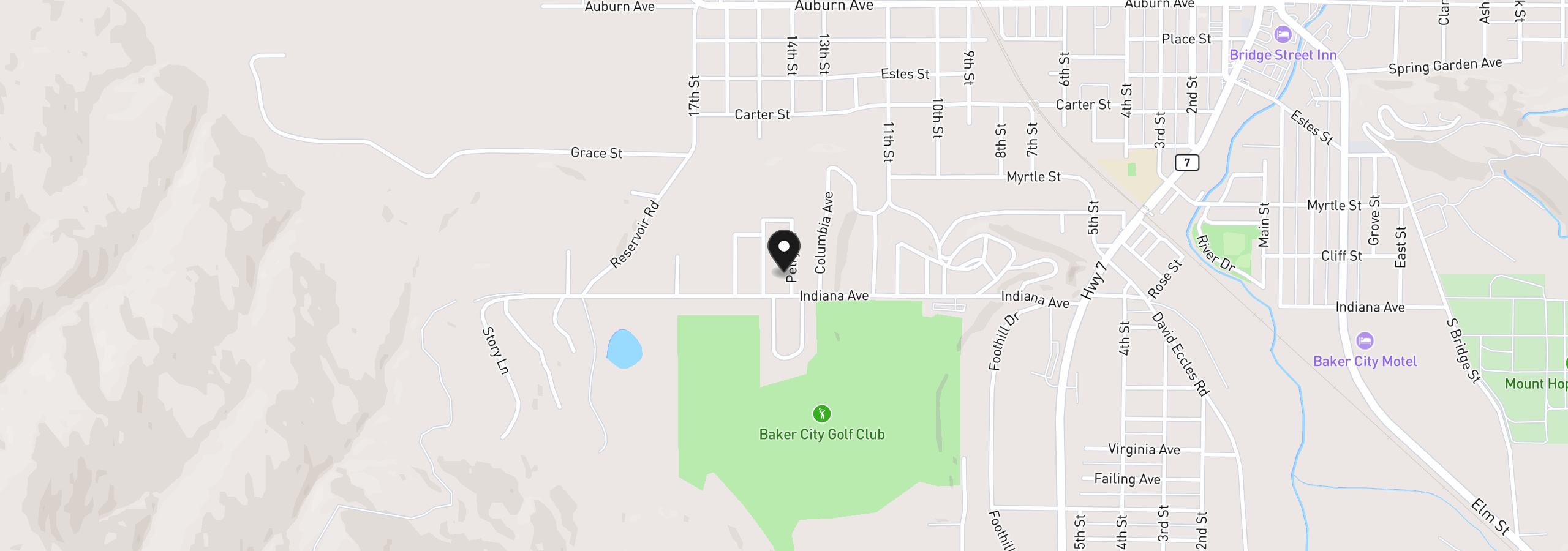 Map showing the location of 915 Petry Ln, Baker City, OR 97814