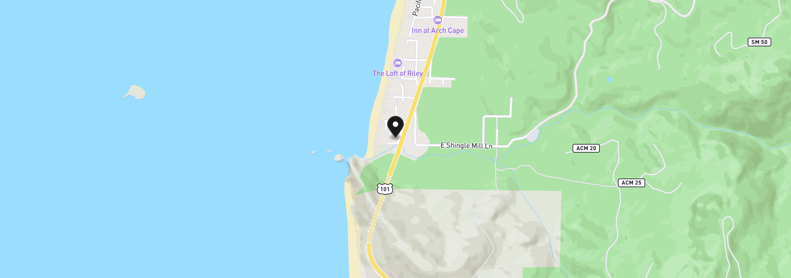 Map showing the location of 79800 Cannon Rd, Arch Cape, OR 97102