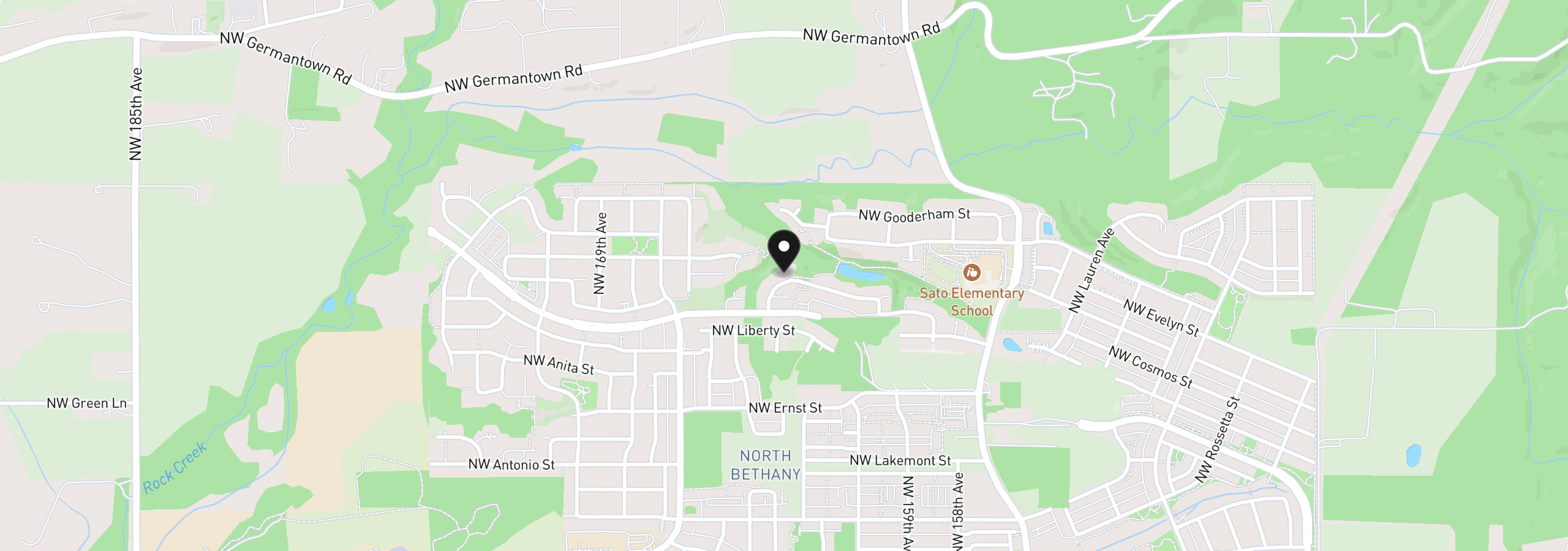 Map showing the location of 16257 NW Holman Way, Portland, OR 97229